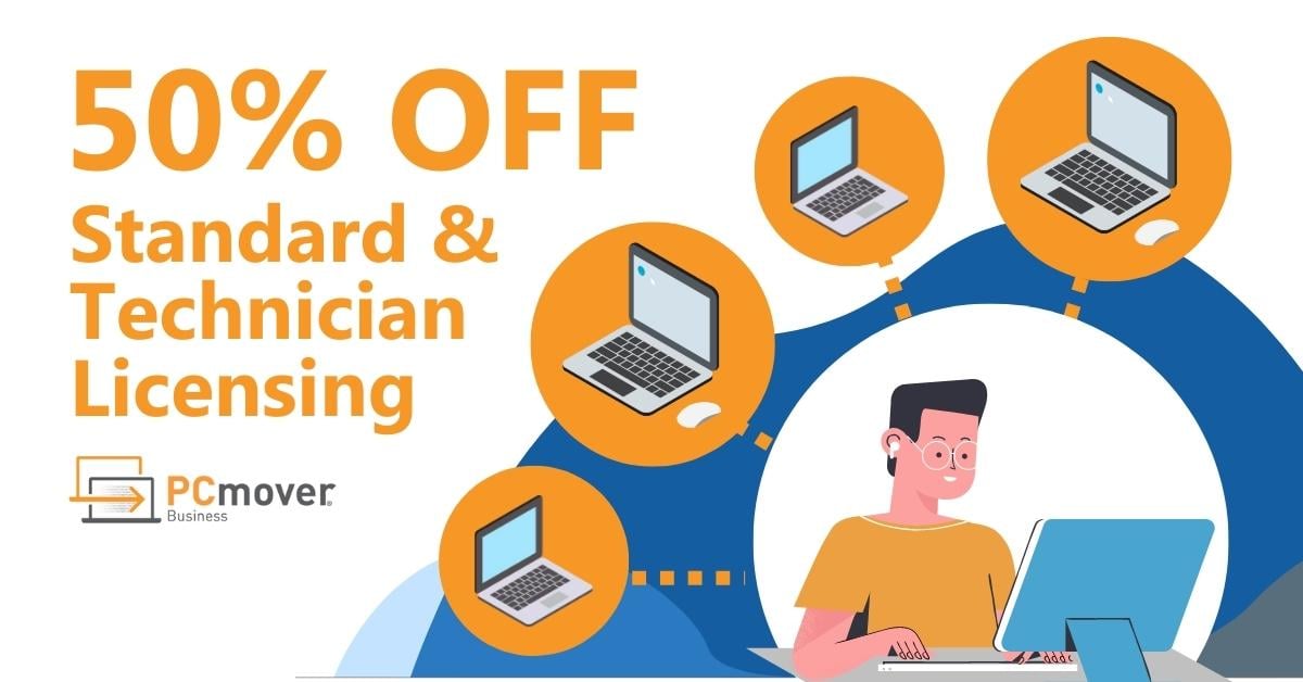 50% OFF Standard & Technician Licensing PCmover Business